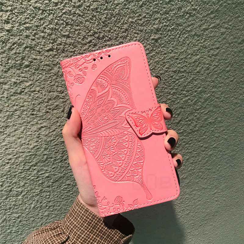 Кожаный кошелек-книжка с 3D бабочкой и цветком Realme C3 C11 C12 C15 C21 7 8 Pro 6S 6I OPPO A54 A74 A73 5G A15 A53 A52 A5 A9 для iPhone 11 12 13 X XS XR