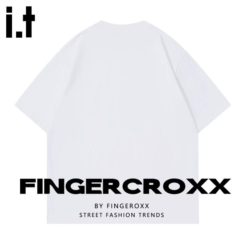 Унисекс хлопковая футболка с коротким рукавом и принтом Fingercroxx IT