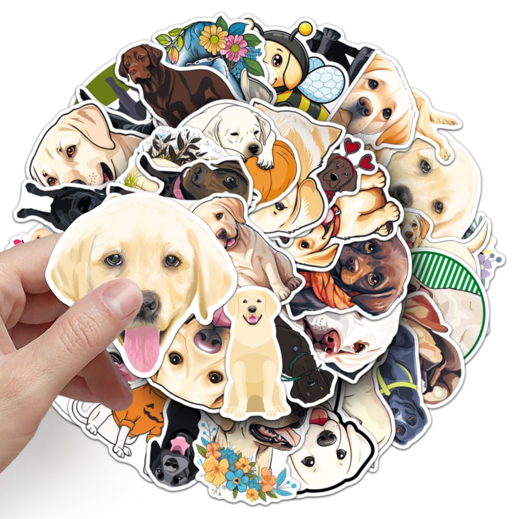 50 Labrador Graffiti Stickers Personalized Cartoon Cute Dog Decorative Mobile Phone Case Suitcase Stickers