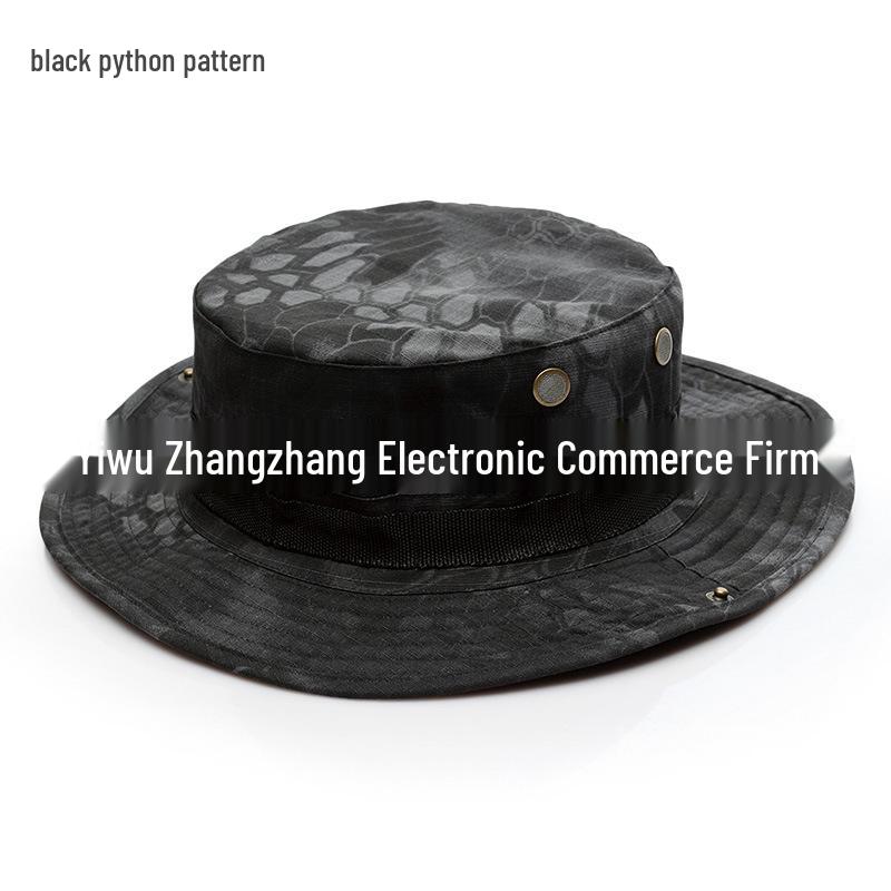 Военная панама с камуфляжным принтом и рисунком питона