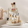 2-х ярусный вращающийся органайзер для макияжа, полка для хранения на столешнице в ванной комнате для косметики по уходу за кожей, туалетный столик