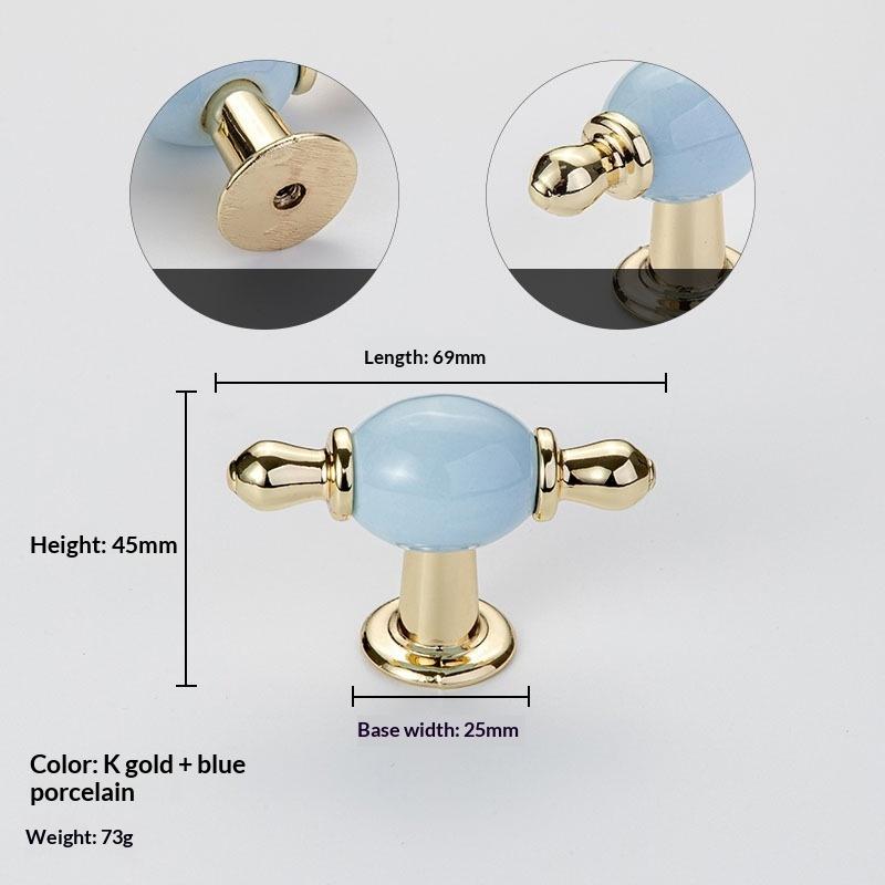 Modern Colored Ceramic Furniture Handle Golden Wardrobe Cabinet Handles Closet Door Knob Dressing Table And Drawer Pull Hardware