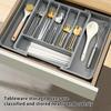 Retractable Kitchen Drawer Organizer for Cutlery: Knives, Forks, Chopsticks, Spoons, Pot Brushes
