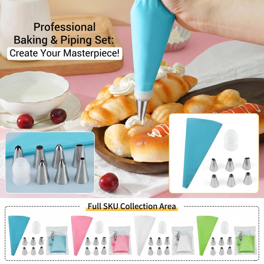 Piping Bags and Tips Set for and Frosting