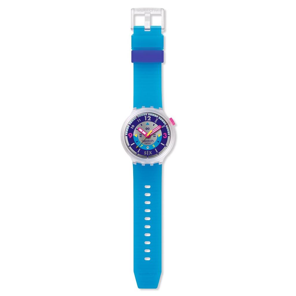 Swatch NEON HIELO SB01K400 Синие наручные часы