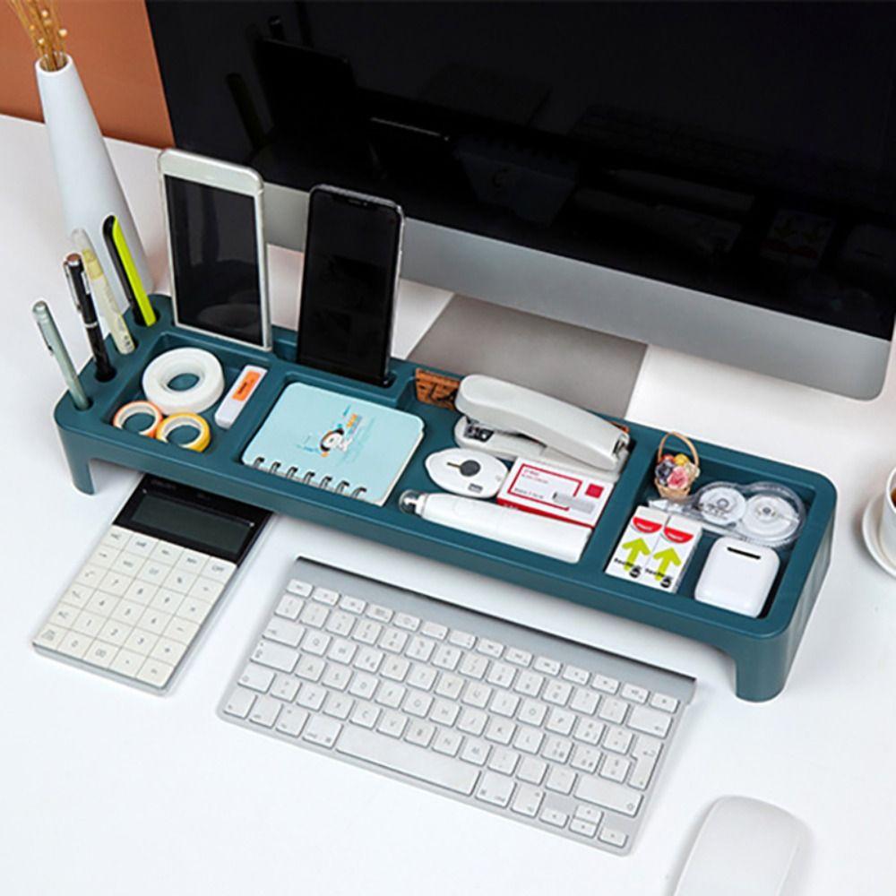 Пластиковая настольная стойка для хранения клавиатуры, многофункциональная косметическая полка для хранения дома/офиса