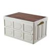 Side Door with Wheels Folding Box Camping Outdoor Wooden Lid Storage Box Clothes and Books Storage Box Trunk Stall Box
