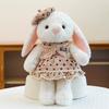 White Rabbit Small Hat Floral Skirt Animal Stuffed Plush Doll Gift Pillow