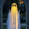 5 футов Подвесной Качающийся Призрак Хэллоуин Украшение Светодиодная Подсветка Наружное Большой Белый Призрак Качающийся Хэллоуин Декор для Двора Дерева Передней Веранды