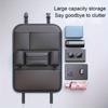 Leather Car Seat Back Organizer Storage Pouch with Tissue Box Holder Multi-Functional Hanging Bag for Auto Interior Accessories