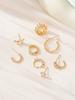 8pcs/set Exquisite Cubic Zirconia Leaf Geometric Ear Clip Stud Earring For Women's Wedding Party Accessories, High-End Jewelry