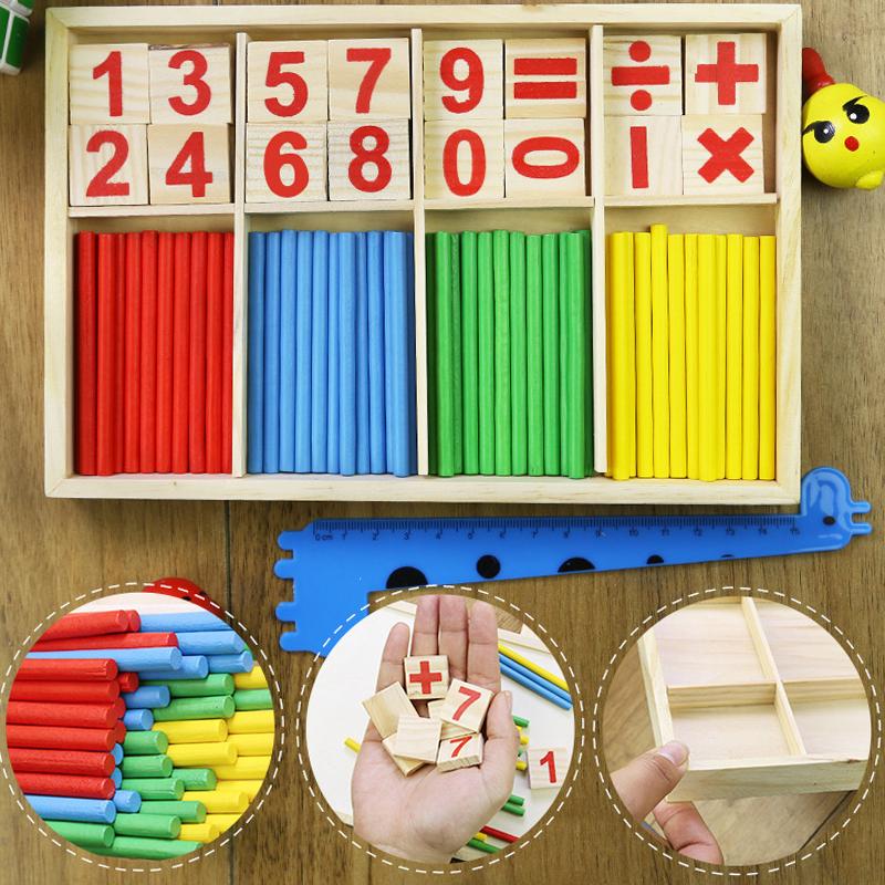Дети Деревянная Цифровая Счетная Палочка Игрушка Математическая Головоломка Игрушки Счет Монтессори Раннее Обучение Малышей Интеллект Развивать Ребенка