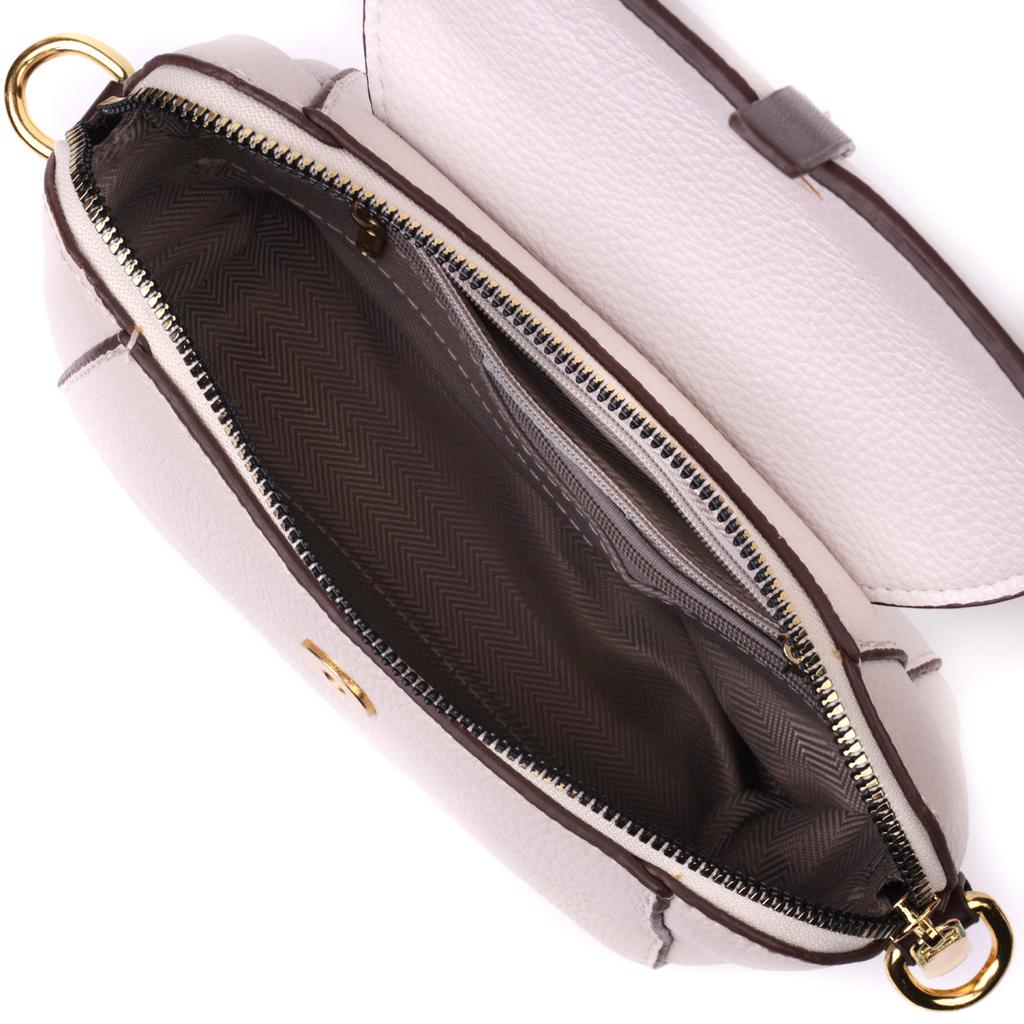 Небольшая сумка для женщин из натуральной кожи Vintage Bag 22266 Белый