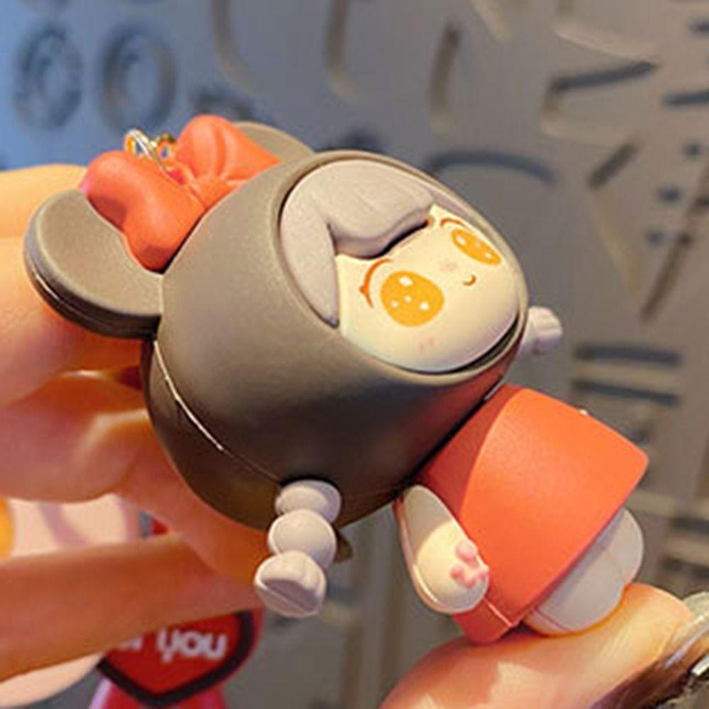 Fashion Bag Pendant Cartoon Car Key Ring Hanging Ornaments Cute Doll Key Chain  School Bag Pendant