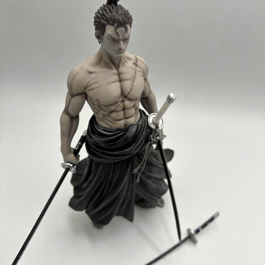 Фигурка Аниме One Piece Ророноа Зоро в стиле Черной Туши - 26 см Скульптура Одной Головы Новое Украшение Коллекционная