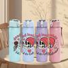 1PC Dead Inside Skull Rose Art 750ml Color Plastic Sports Water Bottle Leakproof Flip Straw Lid Suitable for Sports Office Home Use