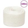 153070 vidaXL Work Rope White 20 Mm 100 M Polypropylene