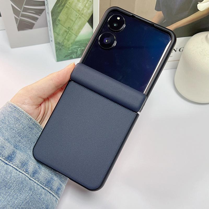 Применимо к чехлу для мобильного телефона Xiaomi MixFlip2, полноразмерный шарнир на центральной оси, противоударный, ultra-тонкий чехол из углеродного волокна и кожи для mixflip2