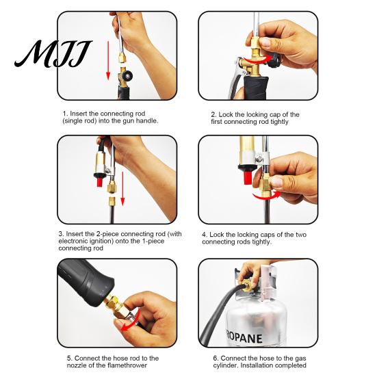 Flame Control Torch Propane Weed Burner Kit High Output Long Short Mode Self Garden Igniter Turbo Trigger Flamethrower with 10FT Hose for
