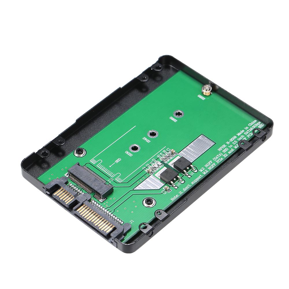 Черный металлический корпус SSD M.2 NGFF SSD на 22-контактную карту адаптера SATA 2.5 ii 2280, высота 7 мм