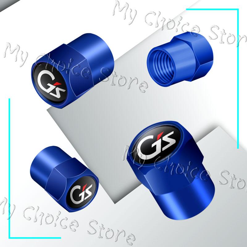4Pcs/lot GS Emblem Car Wheel Tire Valve Caps Tyre Stem Airdust Waterproof MC36 Covers For Toyota RAV4 Hilux Voxy Noah Zrr80 65 R70