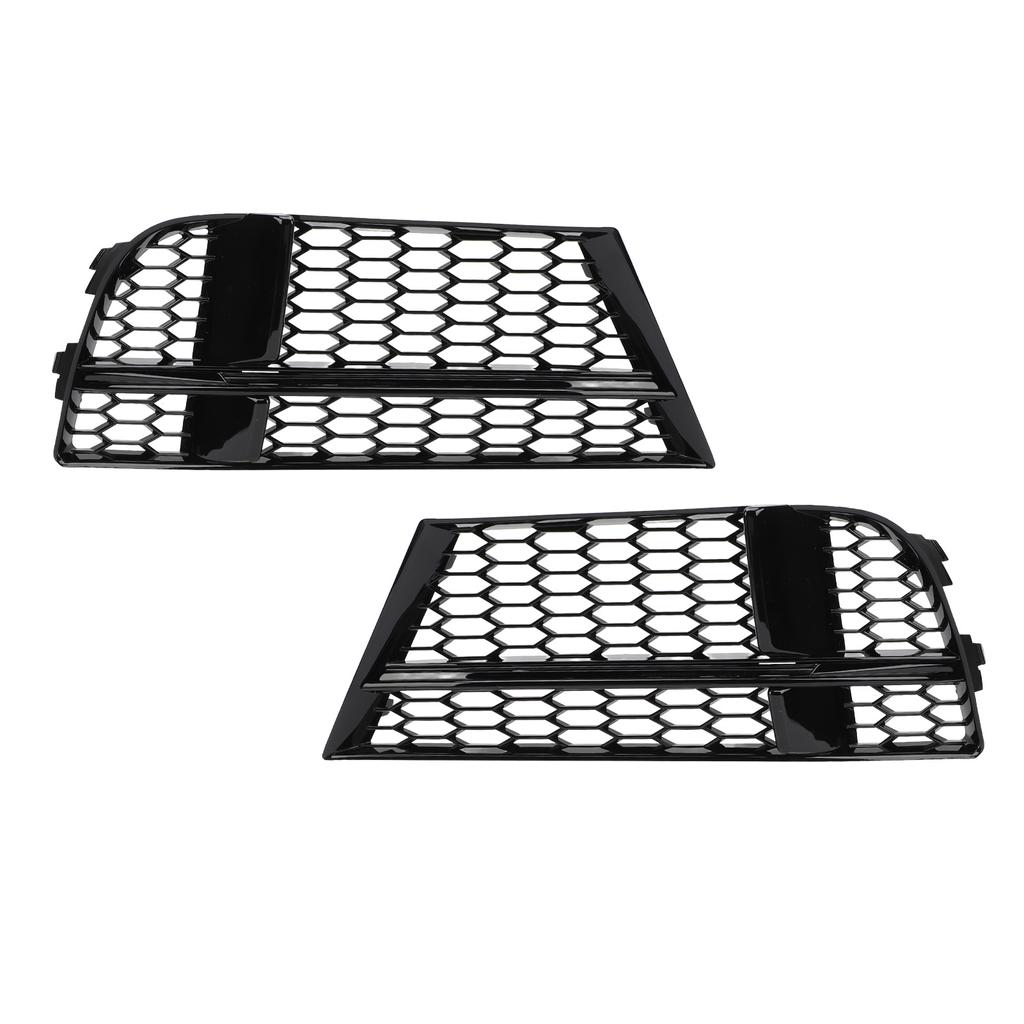 Front Bumper Fog Light Grille 8V3807681AE Fog Lamp Grill Trim for A3 8V S‑Line 2016‑2020 Gloss Black