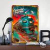 Celestial Express Train Printed Poster Customized Wall Art Retro Vintage Metal Tin Signs for Desk Decor Decoration Living Room