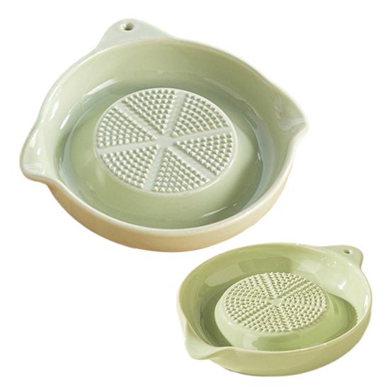 2Pcs Ceramic Grater Plate Set Ceramic Ginger Garlic Grater Plates