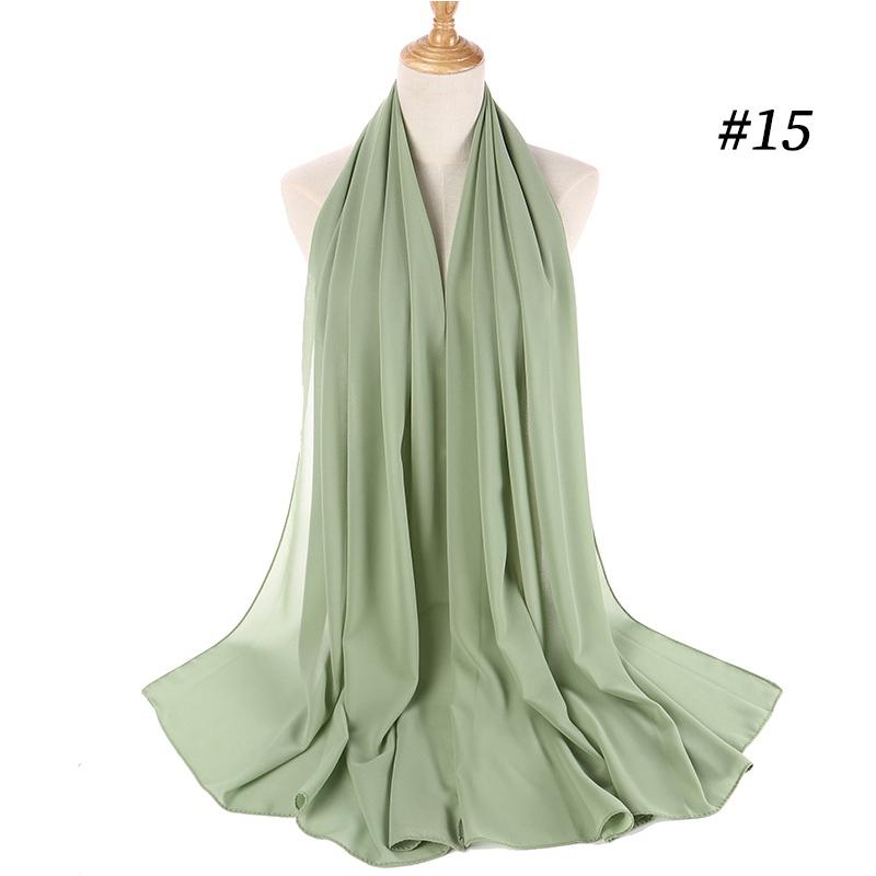 Muslim Hijab Women Lady Plain Bubble Chiffon Scarf Hijab Wrap Shawls Headband