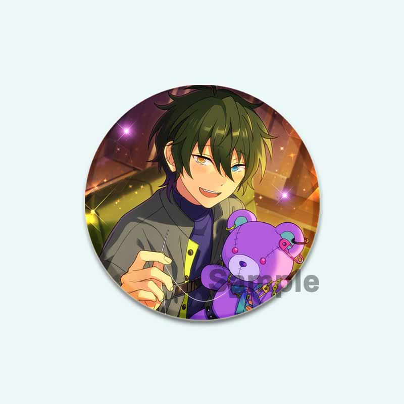 32/44/58mm Anime Collection Ensemble Stars Tinplate Pin Round Cartoon Snap-in Brooches for Backpack Accessories Badge Handmade Decoration
