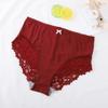 Women's Sexy Lace Splice Panties with Bowknot - European and American Style Cotton Briefs