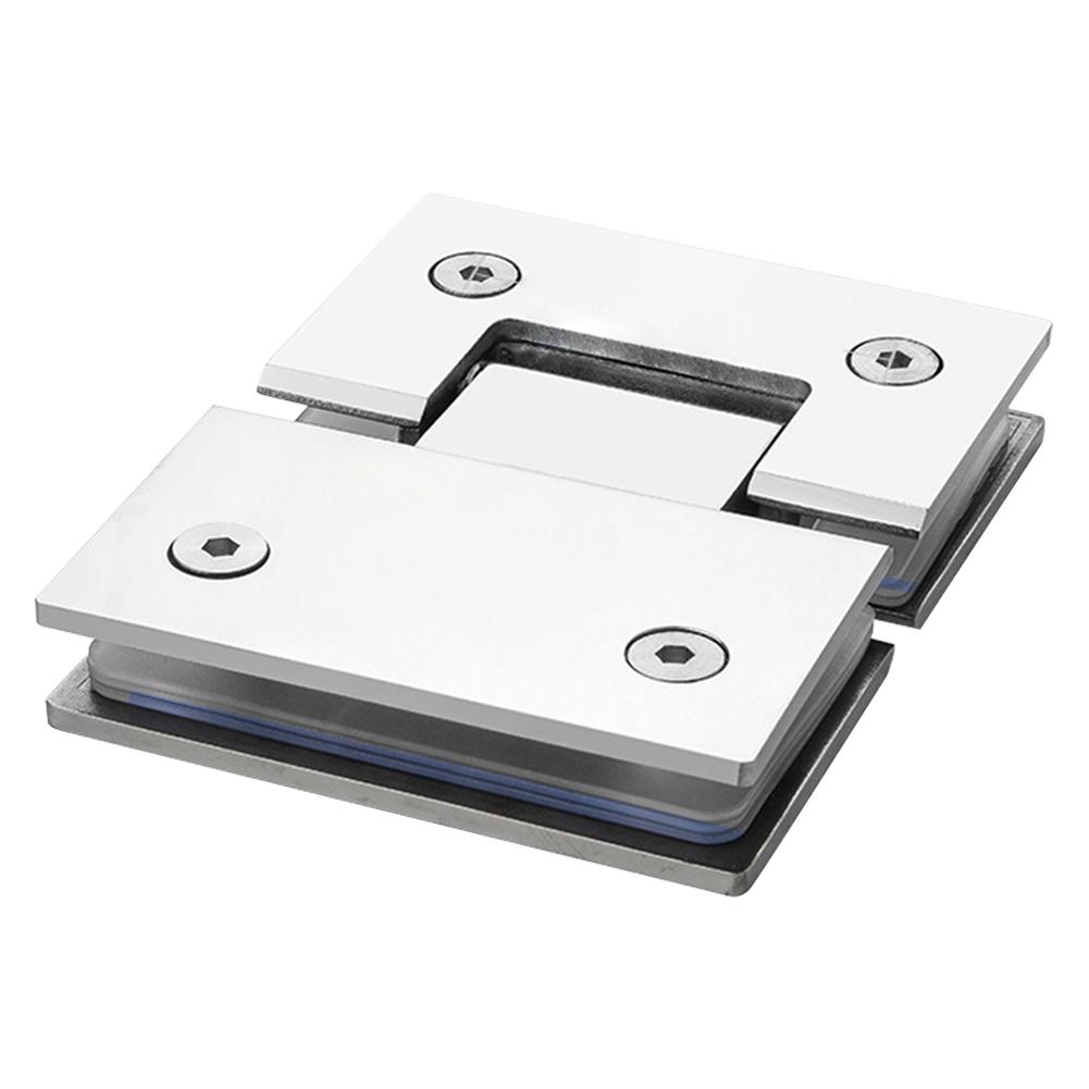 180 Degrees Door Cabinet Clip 304 Stainless Steel Showcase Clip Shower Door Hinge for Balustrade/Staircase/Handrail/Glass Holder