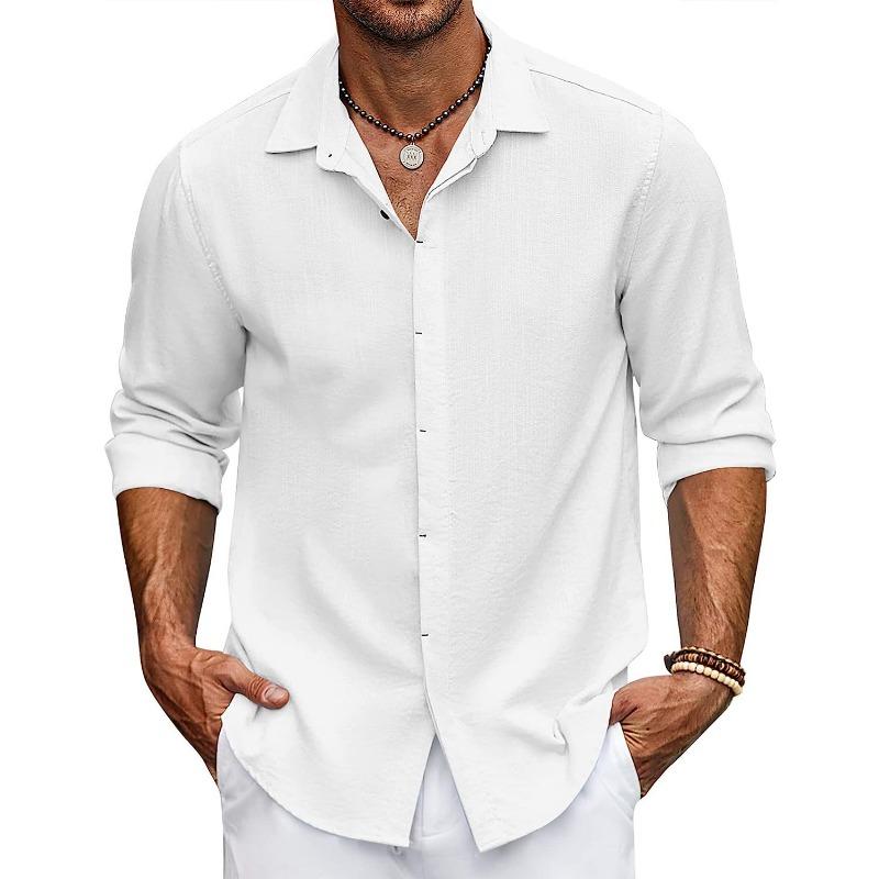 Мужская рубашка однотонная с коллажем кардиган с длинными рукавами и лацканами