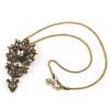 Turkish Women Crystal Necklace Antique Gold Color Gothic Lucky Totem Pendant Necklace