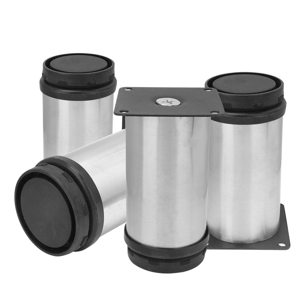 4 шт. регулируемые круглые мебельные ножки из нержавеющей стали 50 x 100 мм для дивана, чайного столика