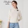 Zhaojun Women's Elegant Half-High Collar Cashmere Sweater
