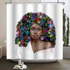 African American Woman Shower Curtain Sexy Black Girl Lady Inspirational Queen Abstract Boho Waterproof Bathroom Shower Curtain