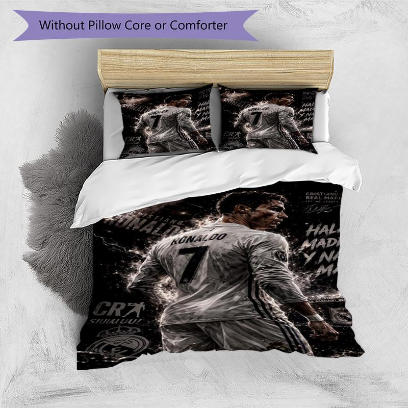 Ronaldo's Juventus Football Team Celebration Bedding Set, Breathable Duvet Cover with Pillowcases, Soft Bed Linen for Bedroom Home Decoration, Perfect