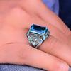 Серебряное мужское кольцо с аквамариновым камнем, уникальное мужское кольцо из стерлингового серебра 925 пробы в стиле Османской империи, элегантный подарок для мужчин