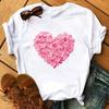 Футболка Lovely heart Bicycle Black T Shirt Girl Harajuku Korean Style tee Tops Kawaii Female T-shirt love Women TShirts