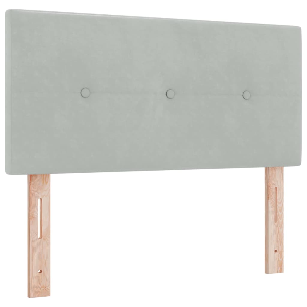 Box Spring Bed with Mattress Light Gray 120 x 200 cm Velvet