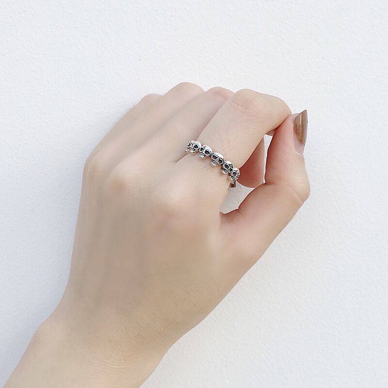 Европейский и американский темперамент личность ретро старый череп кольцо простой дизайн модное кольцо хип-хоп аксессуары