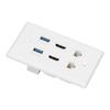 6 Port Wall Plate 2xHD Multimedia Interface 2xCat6 2xUSB3.0 RJ45 Ethernet Wall Plate for HDTV Projector Computer