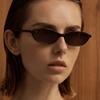 Retro Oval Cat Eye Sunglasses for Women Y2k Trendy Small Narrow Sunnies 90s Designer Sun Glasses Lentes  Mujer Oculos