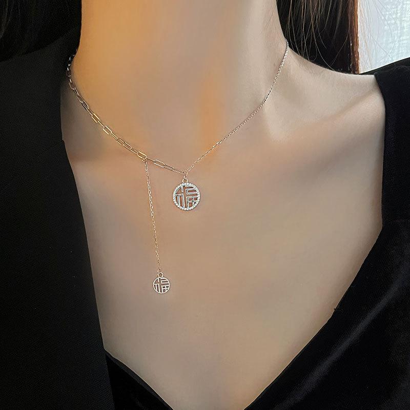 Hollow Fu Brand Tassel ожерелье Y-образная ключичная цепочка Новый год новый стиль для лучшего друга