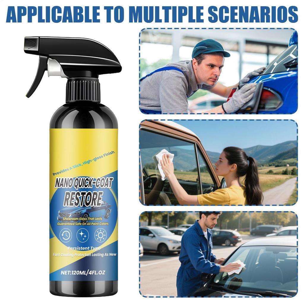 Car Nano Quick-Coat Restore-Coating Spray Waterless Car Wash Car Clear Coat Repair Multi-functional Coating Renewal Agent Spray
