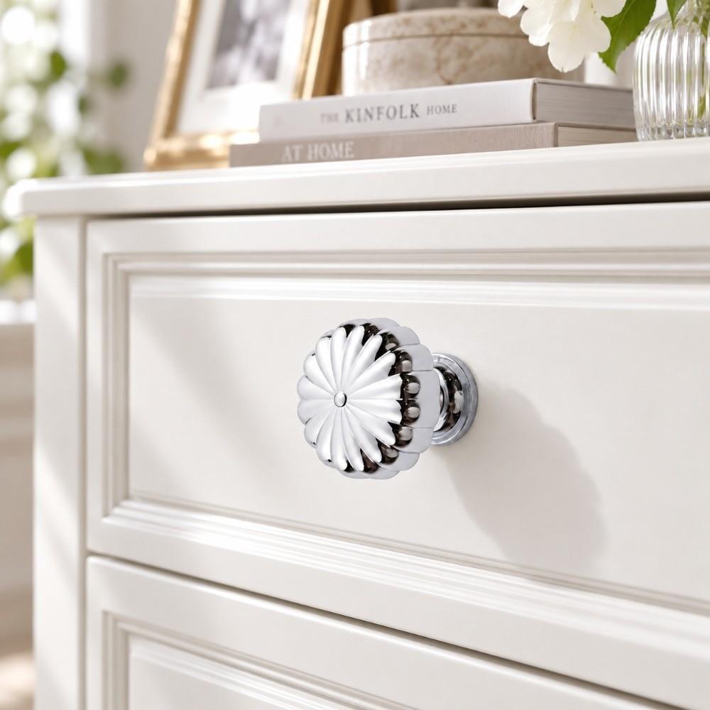 Bright Silver Dresser Pulls Furniture Handles for Wardrobe Cabinet Drawer Dresser Furniture