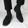 Fashion Casual Plus Size Leather Tassel Loafers Branded Men Formal Business Leather Shoes Fashionable Korean Style Pointed Leather Shoes