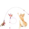 Bite resistance with Bell Pet Entertain Toy Cat Teaser Stick Kitten Teaser Wand Cat Feather Wand