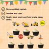 Construction Cupcake Toppers Picks Dump Truck Excavator Tractor Cake Toppers for Kids Birthday Baby Shower Party Decorations